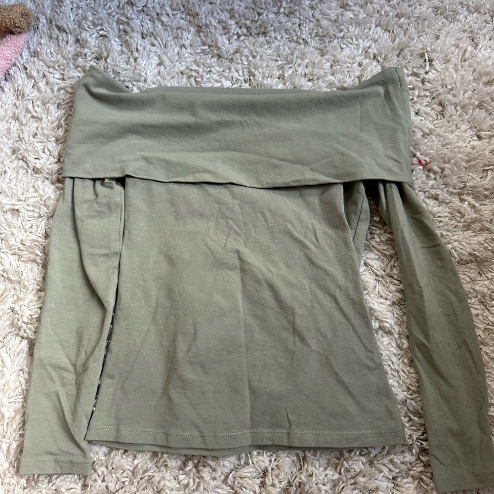 Abercrombie & Fitch Sage Green Long Sleeve Top